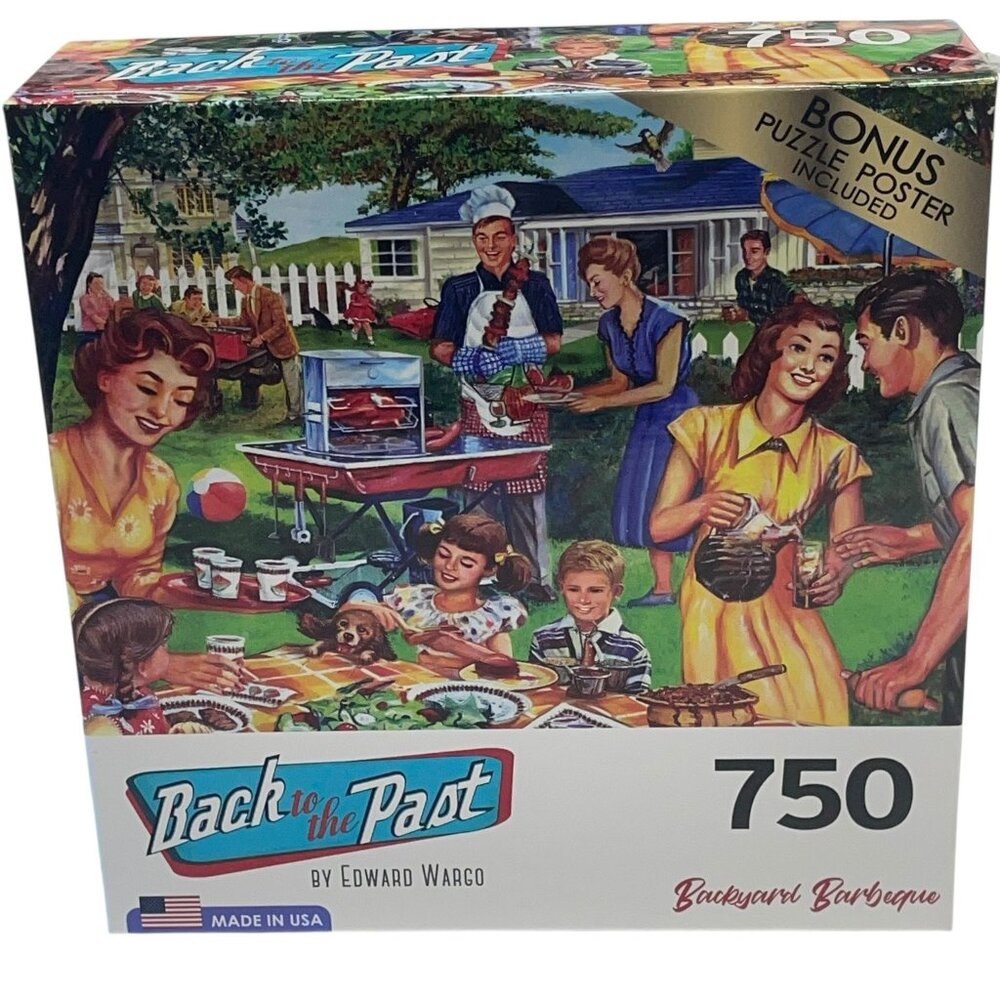 Back‎ to the Past 750 Piece Jigsaw Puzzle Backyard Barbeque by Edward Wargo